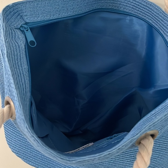 JOY SUSAN Starfish Blue Rope Handle Woven Tote NWOT - Picture 6 of 9